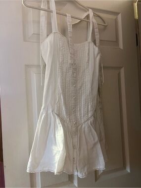 Zara White Mini Dress with Pintuck Bodice